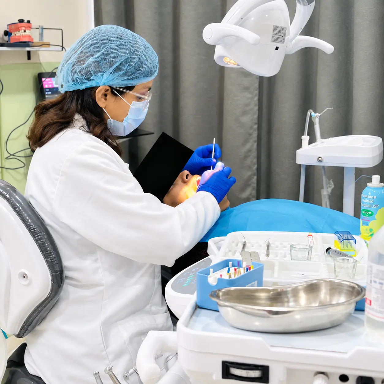Dental care treatment is going on at S & I Dental Clinic