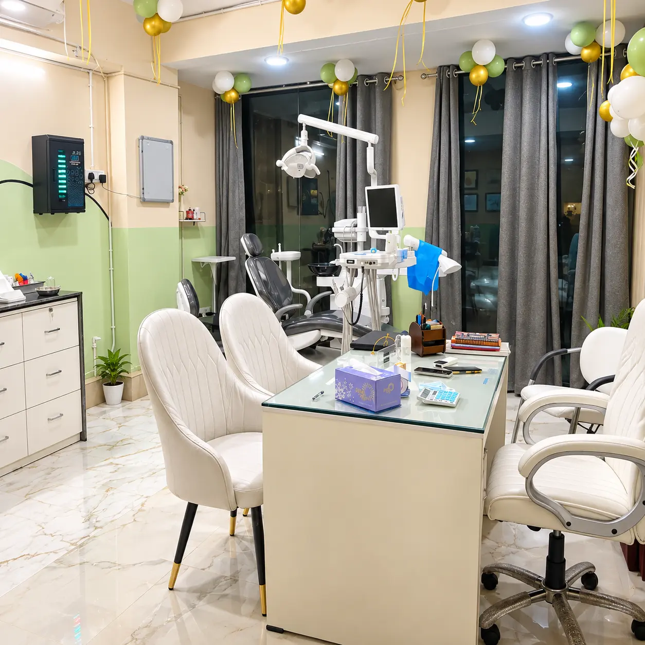 Waiting area seating at S & I Dental Clinic