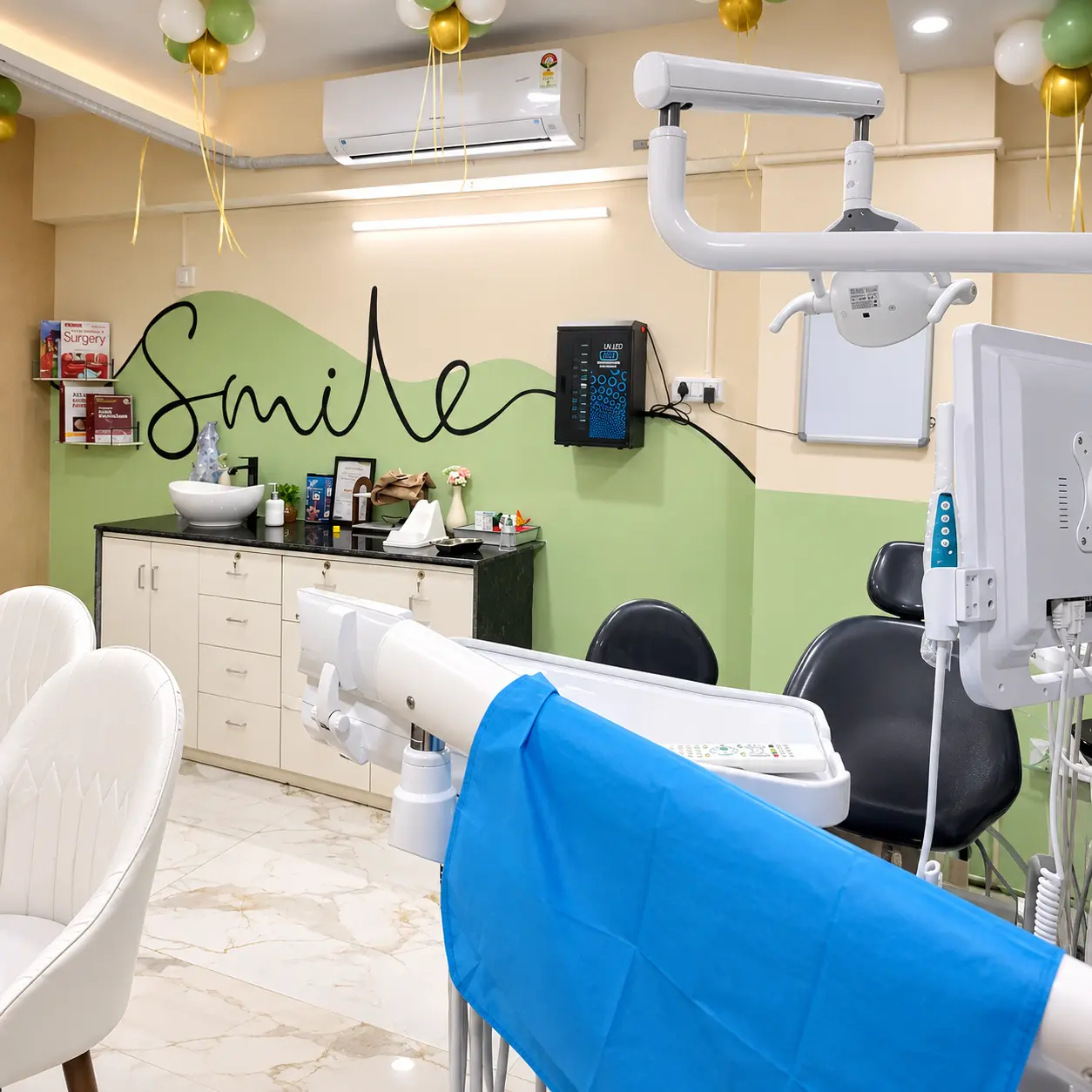 Clinic wall art reading Smile at S & I Dental Clinic