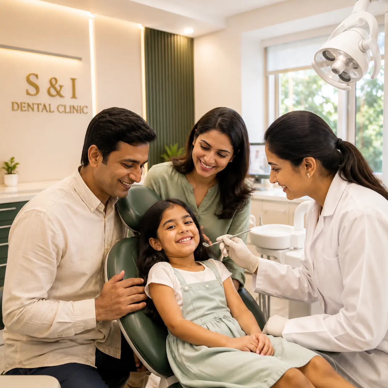 S & I Dental Clinic treatment showing a family